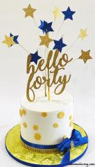 Age Is Just A Number !! Happy 40th Birthday #helloforty #favoredat40 #royalblueandgold #ediblegoldleaves #ferrerorocher #goldlustre #goldlustredust #goldpolkadots 03