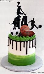 All Star Sports Theme Cake #dripcake #allstar #allstarsports #football #footballfans #basketball #basketballfans #soccer #soccerfan #sportslover #sportslove #customtopper