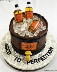 Bulleit Bourbon Theme Cake! Aged To Perfection! #bulleitbourbon #bulleitwhiskey #bulleit #agedtoperfection #minibottles #whiskeybarrel #whiskeybarrelcake #candyice 01