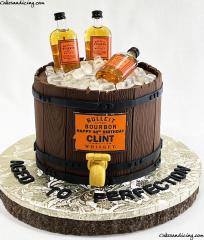 Bulleit Bourbon Theme Cake! Aged To Perfection! #bulleitbourbon #bulleitwhiskey #bulleit #agedtoperfection #minibottles #whiskeybarrel #whiskeybarrelcake #candyice 02