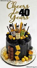 Cheers To 40 Years ! All That Glitters Is Gold And Liquor #cheerstofortyyears #fortiethbirthday #jackdaniels #jackdanielswhiskey #jimbeam #chocolate #blackcocoa #blackcocoabuttercream 01