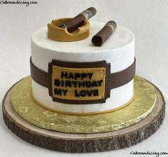 Cigar Lovers Cake. Cohiba! #cohiba #cohibacigar #cohibas #cohibacigars #ashtray #birthdaycake #birthdaycakeformen #cigarthemedcake #fondantcigar 01