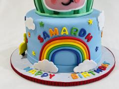 Coco Melon And Rainbow Birthday Cake ! #cocomelon #cocomeloncake #rainbow #rainbowcake #firstbirthdaycake #birthdayboy #happybirthday #melonface 02
