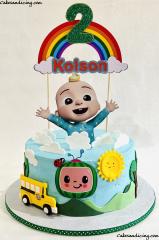 Cocomelon Theme Cake #cocomelon #cocomelonparty #cocomeloncake #cocomelonbirthday #cocomelon Kids #kidsbirthdaycake #kidsbirthdayparty #customcakes #customcaketopper