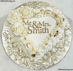 Congratulations Mr  Mrs Smith , Hearts And Roses Cake #heartcake #heartcakes #heartshapecake #heartshapedcake #buttercreamcake #buttercreamroses #buttercreamicing #goldleaf