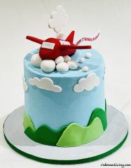 Cute And Simple For A Little One Airplane Theme First Birthday Cake ! #firstbirthdaycake #oneyearoldphotoshoot #firstbirthday #fondantairplane #fondantclouds 01
