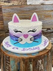 Cute As Kitty Cat Cake !!! Little Girls Another Favorite! #catcake #kitty #kittycake #tealvioletandpurpleombrebuttercream #kittycatcake #birthdaycakeforgirls 01