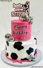 Disco Cowgirl Theme Cake. Little Funky, Little Groovy, Little Bling And Little Country !!! #discocowgirl #discocowgirlbirthday #discoballs #cowgirlcake #dancingqueen 01