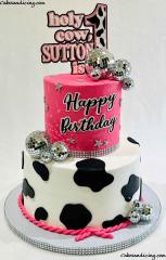 Disco Cowgirl Theme Cake. Little Funky, Little Groovy, Little Bling And Little Country !!! #discocowgirl #discocowgirlbirthday #discoballs #cowgirlcake #dancingqueen 02