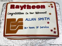 For Raytheon #esystem #raytheon #companycake #sheetcake #congratulationsonyourretirement #retirementcake #raytheoncompany