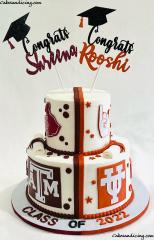 Graduation Cake Combination From Two Best Colleges Of Texas ! #texascollege #aggies #tamu #texasaggies #gigem #gigemaggies #howdy #utaustin #longhorns #hookem #hookemhorns 01