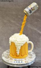 Gravity Beer Mug Cake #gravitydefyingcake #beercake #beermugcake #modelo#modelobeer #21stbirthday #21stbirthdaycake 01