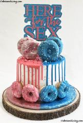 Here For The Sex..oops I Meant Gender Reveal Cake , Let’s Find Out If It’s A Boy Or A Girl!!! #genderreveal #genderrevealcake #babyboy #babygirl #bluedrip #pinkdrip #pinkandblue