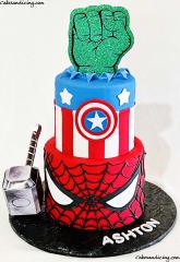 Happy 4th! Calling All Heroes #happy4thofjuly #marvel #marvelcake #captainamerica #captainamericacake #hulkcake #spidermancake #thorcake #starsandstripes 01