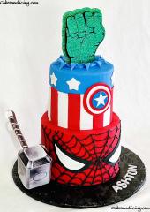 Happy 4th! Calling All Heroes #happy4thofjuly #marvel #marvelcake #captainamerica #captainamericacake #hulkcake #spidermancake #thorcake #starsandstripes 02