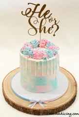 He Or She Gender Reveal Cake #heorshe #heorsheopentosee #genderreveal #genderrevealparty #pinkandblue 01
