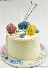Knitting Theme Cake #knitting #knittersofinstagram #handmade #knit #crochet #yarn #knittingaddict #knitstagram #knittinglove #wool #yarnlove #knitwear #crochetersofinstagram 1