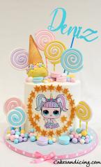 L.o.l Surprise !!! Lol Theme Cake #pastel #pastelcolors #whimzical #fondantcandies #fondantdecoration #fondanticecream #unicorndoll #unicornloldoll #lolsurprise 01