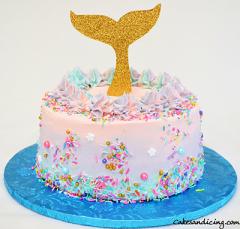 Mermaid Theme Cake #mermaid #mermaidtale #pastel #pastelbuttercreamfrosting #undertheseacake #sprinkles #mermaidbirthday 01