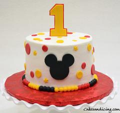 Mickey Mouse Cake And Smash Cake #mickeymousethemecake #smashcake #firstbirthdaycake #stars #fondantmickeyface 03