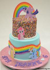 My Little Pony Theme Cake #mylittlepony #mylittleponycake #twilightsparkle #rainbowdash #pinkiepie #fluttershy #rainbowcake #chocolatecake #rainbowconfetticake 1