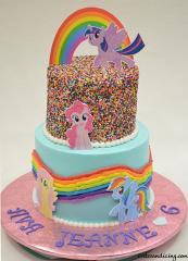 My Little Pony Theme Cake #mylittlepony #mylittleponycake #twilightsparkle #rainbowdash #pinkiepie #fluttershy #rainbowcake #chocolatecake #rainbowconfetticake 1