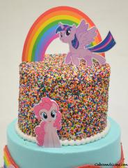 My Little Pony Theme Cake #mylittlepony #mylittleponycake #twilightsparkle #rainbowdash #pinkiepie #fluttershy #rainbowcake #chocolatecake #rainbowconfetticake 2