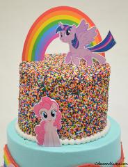 My Little Pony Theme Cake #mylittlepony #mylittleponycake #twilightsparkle #rainbowdash #pinkiepie #fluttershy #rainbowcake #chocolatecake #rainbowconfetticake 2