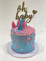 Ohhhhh Baby, Let’s Reveal It !! He Or She , Open To See !!! #genderreveal #genderrevealcake #heorshe #heorshewhatwillitbe #blue #pink #ohbaby #customtopper 01