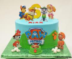 Paw Patrol Theme Cake #pawpatrol #pawpatrolbirthday #paws#kidsbirthdaycake #chocolatechipcake #dogpaws #dogbones #dogbowl