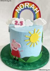 Peppa Pig Theme Cake. #peppapig #peppapigcake #peppapigparty #peppapigbirthday #birthdaycakeforgirls #pinkcake #fondantpeppapig 1