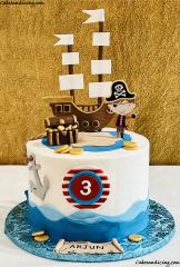 Pirates Theme Cake #pirate #piratesofthecaribbean #pirates #piratesvoyage #pirateking #piratelife #pirateship #pirategang #treasure #anchor #goldcoin #jewels 01