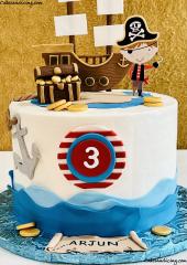 Pirates Theme Cake #pirate #piratesofthecaribbean #pirates #piratesvoyage #pirateking #piratelife #pirateship #pirategang #treasure #anchor #goldcoin #jewels 02