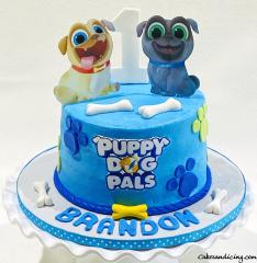 Puppy Dog Pals Birthday Cake #puppylove #puppylife #puppy #puppydogpals #kidsbirthday #kidsbirthdaycake #paws #bones #puppydogpalscake 11