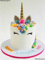 Rainbow Color Buttercream Unicorn Cake ! #unicorn #unicorncake #unicornbirthdayparty #rainbow #rainbowbuttercream #rainbowcolors #unicornmane #buttercream 1