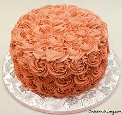 Rosette Pattern Cake !!!! #pinkfrosting #rosettepattern #firstbirthdaycake 01