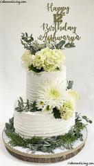 Simple ,elegant And Absolutely Gorgeous 12th Bday Cake #texturedbuttercream #freshflowers #freshgreens #chic 02