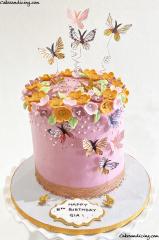 Spring Is Here With Refreshing,beautiful Flowers And Happy Butterflies All Around ! Girls Favorite, Flowers And Butterflies Theme Cake. #spring #springflowers #springiscoming
