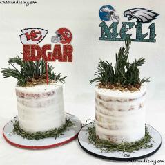 Super Bowl Sunday. Which Team Are You Supporting #superbowl #gameday #superbowl2023 #superbowlcake #philadelphiaeagles #kansascitychiefs #customcakes #cricut 002