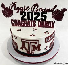 Texas Am Theme Cake #gigem #tamu #tamucake #tamu25 #whoop #12thman #howdy #collegebound #classof2025 #aggiebound 01