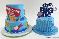The Big One Theme Cake ! Happy First #thebigone #bluefish #orangefish #greenfish #yellowfish #redfish #gonefishing #smashcake 02