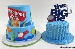 The Big One Theme Cake ! Happy First #thebigone #bluefish #orangefish #greenfish #yellowfish #redfish #gonefishing #smashcake 02