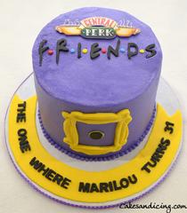 The Classic Friends Theme Cake #friendstvshow #friends #friendstvseries #fondantfriendspeephole #centralperk #theonewhere #chocolatecake 01