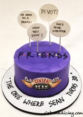 The Classic Friends Theme Cake #friendstvshow #friends #friendstvseries #fondantfriendspeephole #centralperk #theonewhere #chocolatecake 02