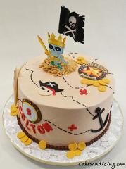 Treasure X Cake #pirates #piratesthemecake #treasurex #treasurexlogo #gold #treasure #treasuremap #fondantanchor #treasureisland #birthdaycakeforboys 03