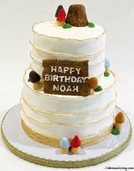 Woodland Theme Birthday Cake #firstbirthday #firstbithdaycake #woodland #woodlandcreatures #polymerclay #polymerclaycreatures #fondantmushrooms #fondantnameplaque 01